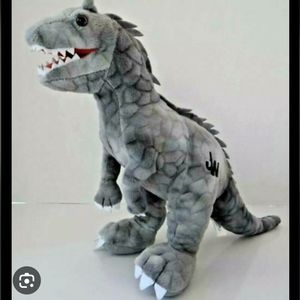 Vintage Jurassic World Grey T-Rex Plush Dinasour Stuffed Animal